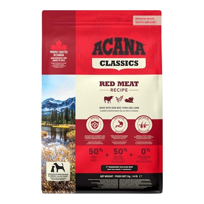 Acana Classics Red Meat Hundefoder med Okse, Lam & Svin